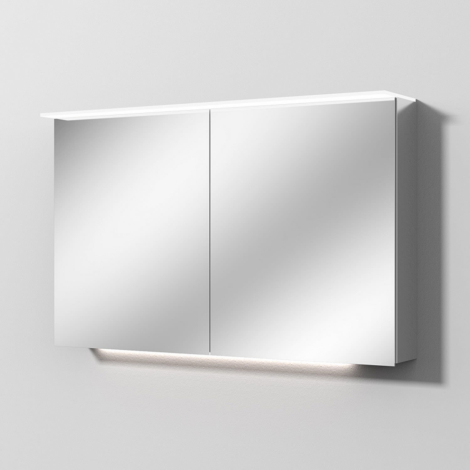 Sanipa Reflection aluminum mirror cabinet ANNY 120 with LED light sail AU3669Z
