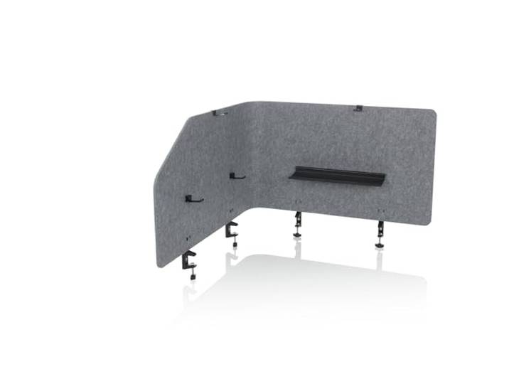 hjh OFFICE Cloison Acoustique pour Bureau FLEXMIUT T Top 50 x 160 cm Tissu de Protection visuelle\, cloison de Bureau\, Gris\, 891015