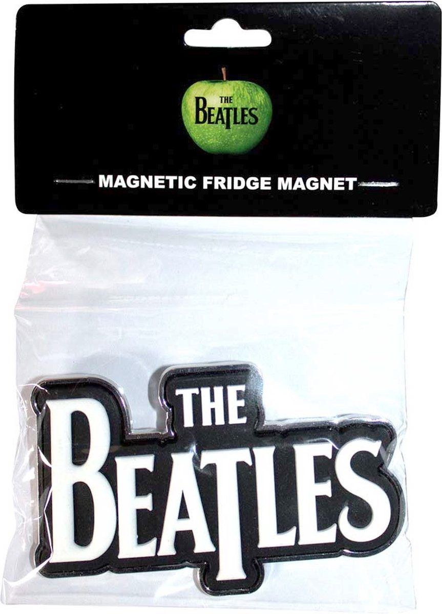 The Beatles - White Drop T Logo Koelkastmagneet - Zwart/Wit