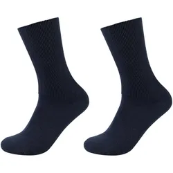 2er Pack camano Super Soft Baumwoll Rib Diabetiker Crew Socken 5999 - navy 39-42