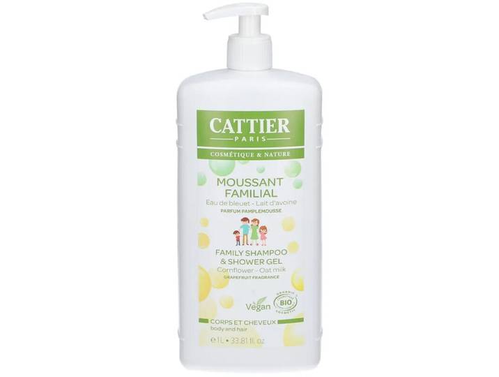 Cattier Family Gel Bain et Douche Moussant 2 en 1 1000 ml - Parfum Rafraîchissant Pamplemousse