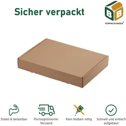 BB-Verpackungen GmbH 50 x Maxibriefkarton (319 x 225 x 50 mm) DIN A4 stabiler Versandkarton Faltschachtel Versandschachtel Wellpappe BB-Verpackungen