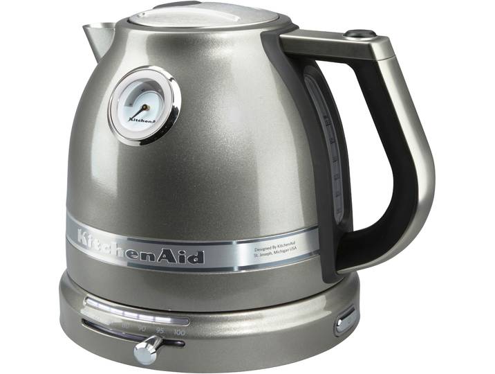 KITCHENAID Wasserkocher 5KEK1522EMS MEDALLION-SILBER , silber (medallion, silber), B:26,3cm H:21,8cm T:21cm, Wasserkocher