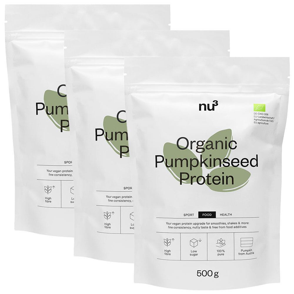 nu3 Bio Kürbiskernprotein 3-er Set 3x500 g Pulver