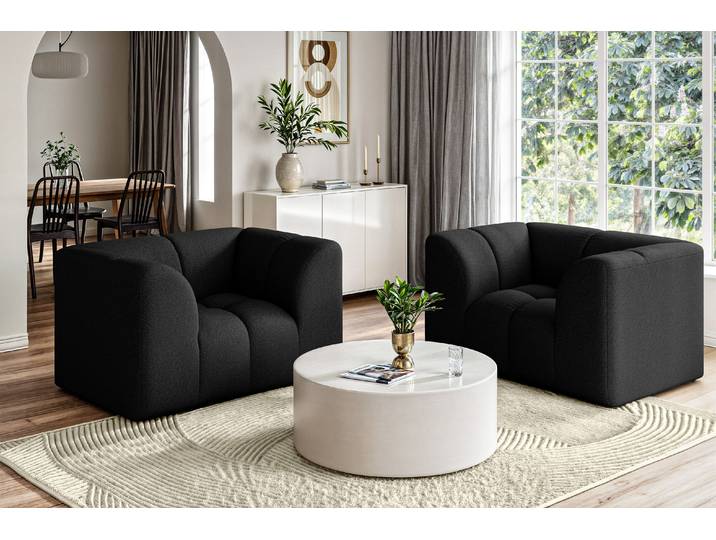 Sessel GOODPRODUCT TUURE Verlässliche Qualität, moderne Steppung, Breite 134cm , schwarz, B:134cm H:81cm T:94cm, 100% Polyester, Sessel, Sessel, Bubble Optik, hoher Sitzkomfort, Wellenunterfederung