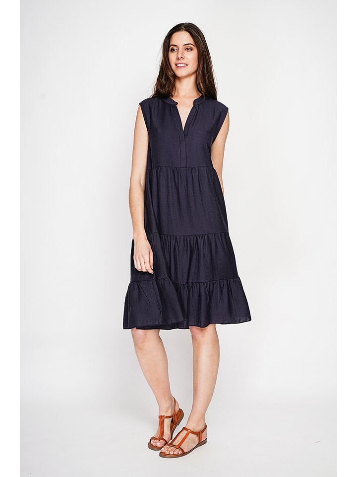 Le Jardin du Lin Kleid in Dunkelblau - 40