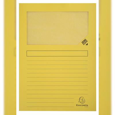 Exacompta 50259E 16x 25er Packung Fenstermappen mit Organisationsdruck aus Karton 120g Forever, für Format DIN A4 - Gelb