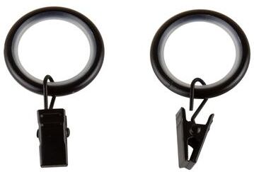InStyleDesign 7/8 inch Noise-Canceling Curtain Rings w/Clip (Set of 10)