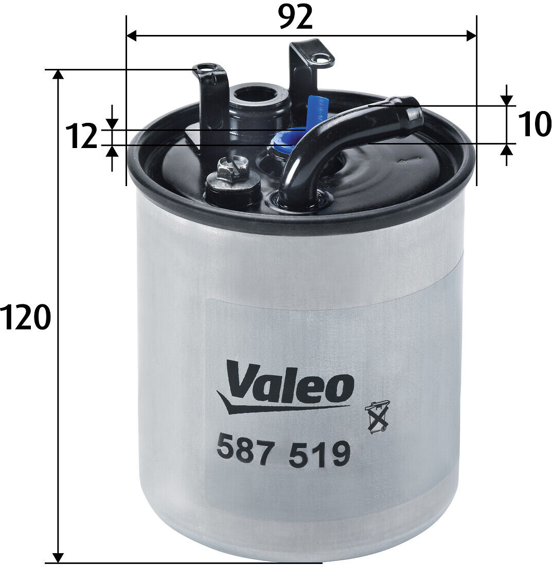 Valeo Kraftstofffilter 587519 Leitungsfilter 120mm Für Mercedes
