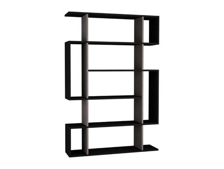 CALICOSY - Etagère bibliothèque H161 cm - MITO - Gris anthracite/ marron