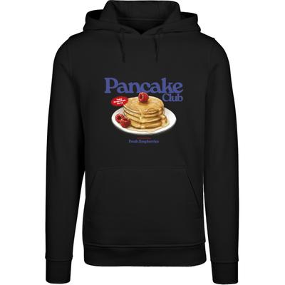 Kapuzenpullover MISTERTEE "MisterTee Pancake Club Hoody", Herren, Gr. L, schwarz, 65% Baumwolle, 35% Polyester, mehrfarbig, normal, ohne Ausschnitt, Pullover Kapuzenpullover