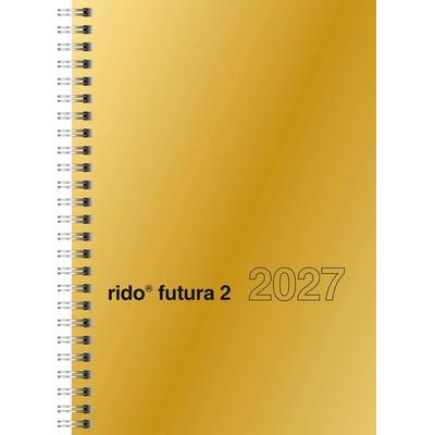 rido/idé 7021121917 Buchkalender Mod. futura 2 2027 A5, Karton, gold