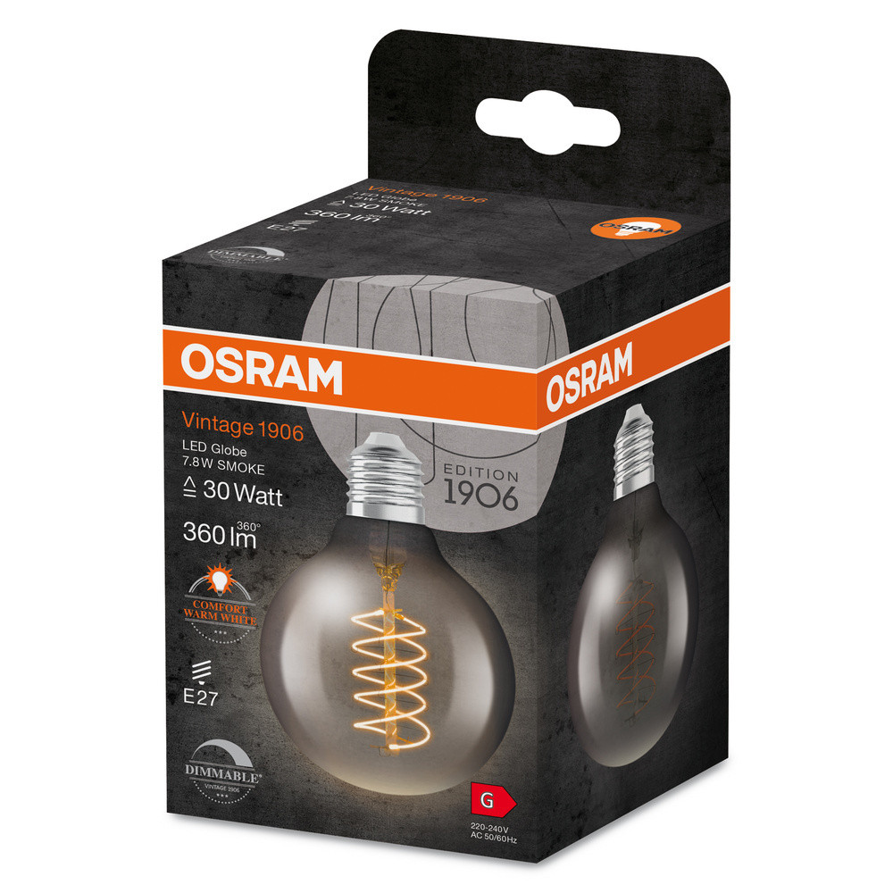 Osram LED Filament Globe 80 D, 7,8W/818, E27, Rookglas