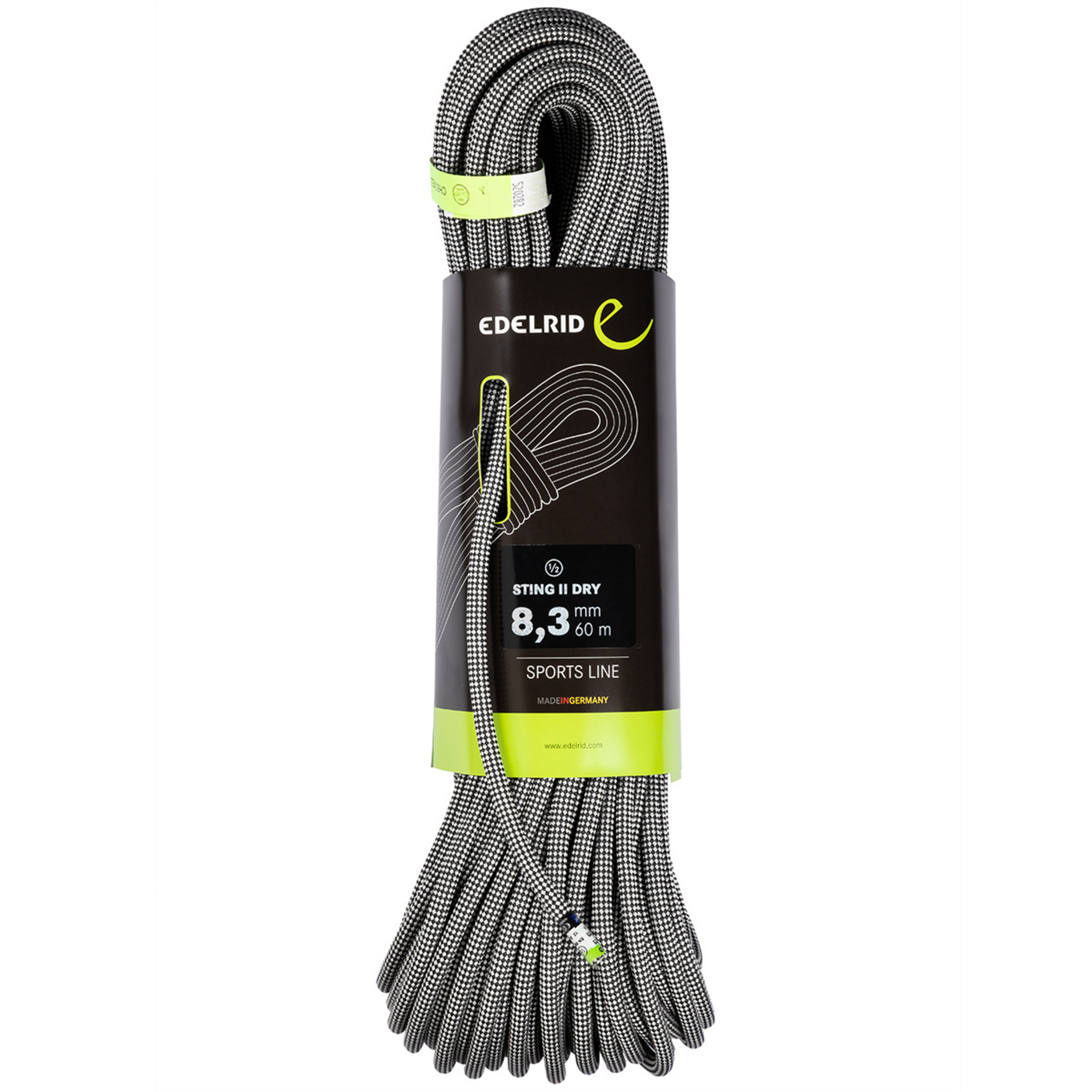 Edelrid Bergzeit 8,3 Sting II Dry Halbseil Kletterseile grau Größe 60M Alpinklettern