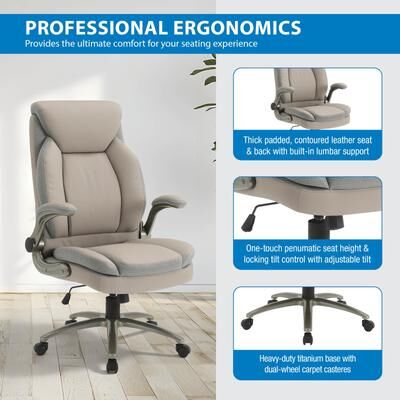 Office Star Products OSP Big & Tall Chair with Lumbar Support and Adjustable Height