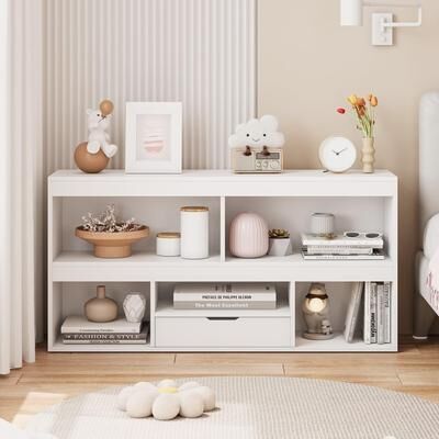 Yun Kids Bookshelf with Drawer Wooden Toy Storage Organizer