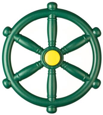 PLAYBERG Green and Yellow Outdoor Playground Captain Pirate Ship Wheel, Plastic Playground Swing Set Accessories Steering Wheel