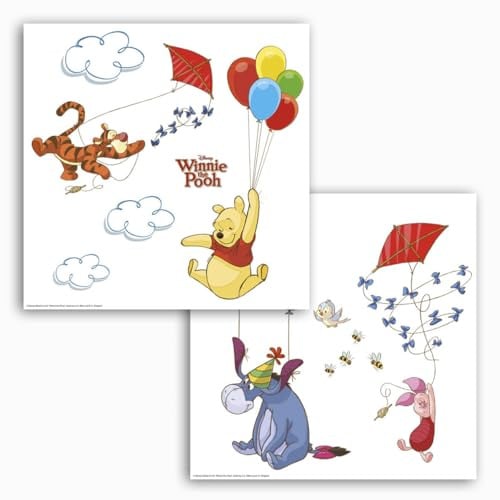 Komar Disney Winnie Pooh Raamstickers voor de kinderkamer, 2 vellen, multicolor, 31 x 31 cm