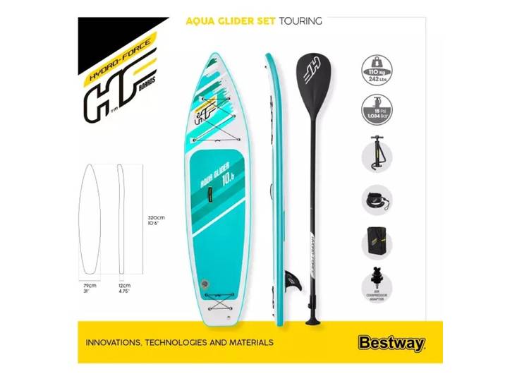 Bestway Hydro-Force - Pack SUP Touring Aqua Glider 320 x 79 x 12 cm