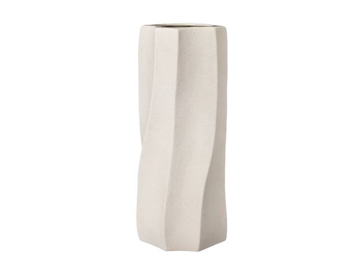 ERNST Vase en grès Ø13x31 cm Blanc naturel