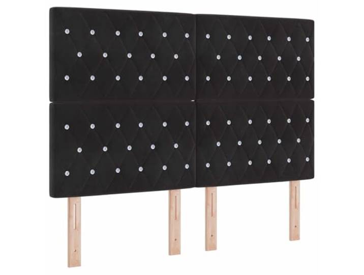 Makastle Kopfteil Schwarz Samt 144 x 128 cm Höhenverstellbar 118/128 cm