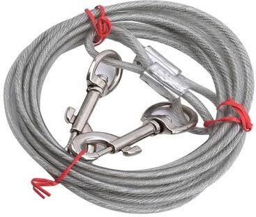 Uplift Essentials Professional Heavy Duty Double Ended Steel Wire Tie Out Cable white l