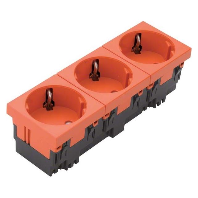 Hager TEH ESR3332004 Schutzkontaktsteckdose 3-f Rastec 33G ro (ESR3332004)