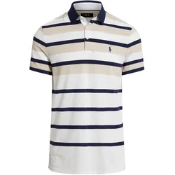 RALPH LAUREN Polo Knit Performance Pique, weiss/schwarz/beige