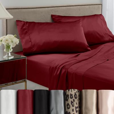 Martex Elegance Satin Merlot Sheet Set