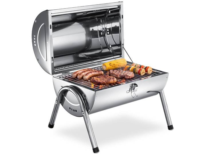 Barbecue Acier Inoxydable\, Résistant Aux Intempéries\, Compact\, Noir