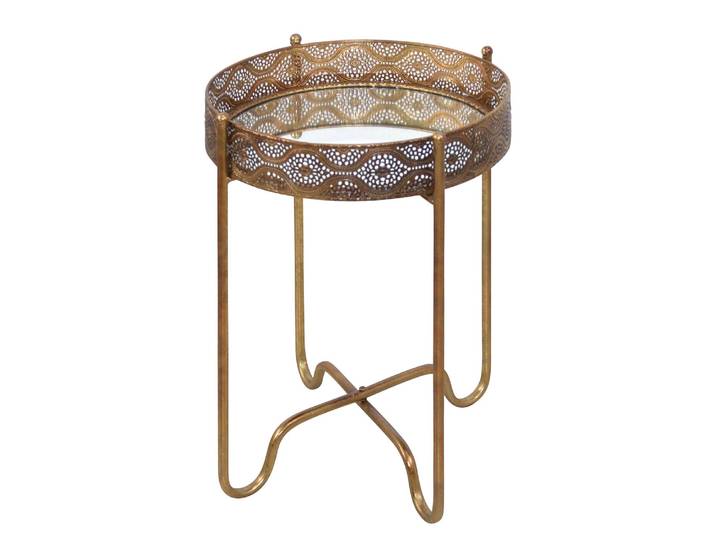 home24 Bijzettafel Kalubbe II Ø 41cm goud