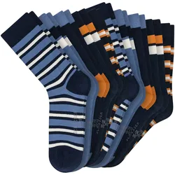 SCHIESSER Jungen Socken, 10er Pack - "Legwear Teens", Muster, Baumwolmischung Blau / 31-34