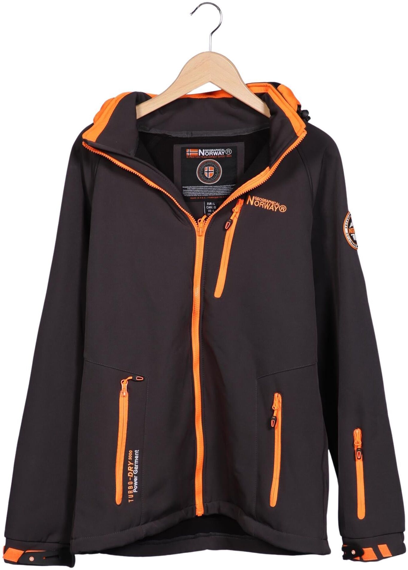 Geographical Norway Herren Jacke, Grau, Gr. L, Synthetik - Second Hand