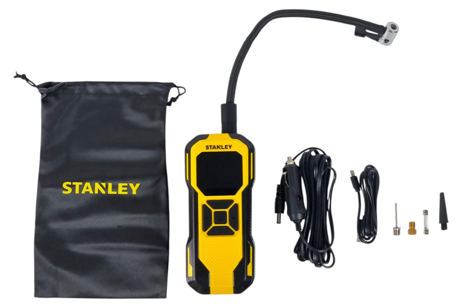 Stanley SXIF0101 accucompressor 10 bar met digitaal display, LED-verlichting en powerbank-functie