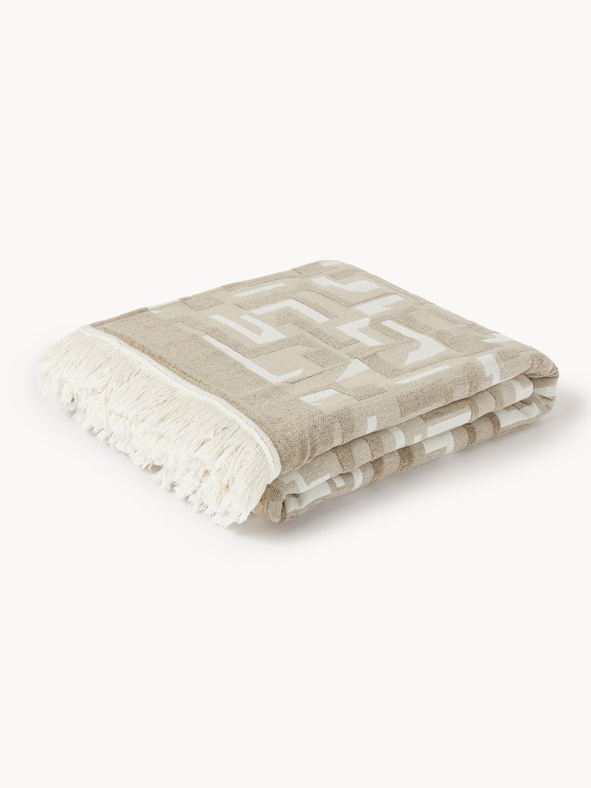 Westwing Collection Jacquard bedsprei Fran met franjes