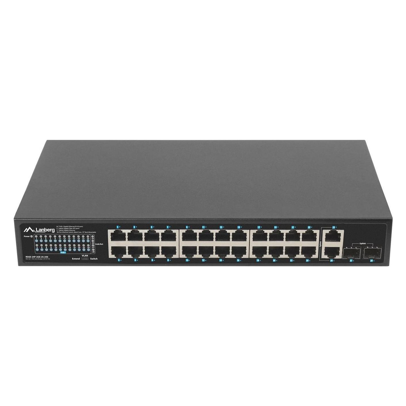 Lanberg RSGE-24P-2GE-2S-250 network switch Unmanaged (26 Ports) (RSGE-24P-2GE-2S-250)