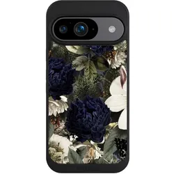 Nivocase Handyhülle für Google Pixel 9 Hülle NIVOpure Case Schwarz Blumen Utart Vintage (Google Pixel 9), Smartphone Hülle, Schwarz