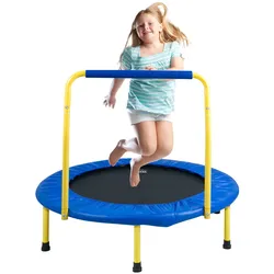 VEVOR Trampolin Gartentrampolin 810x920x920 mm, Klappabrer Trampolin Mini 60 kg Gewichtstragfähigkeit Fitness Trampolin, Kindertrampolin Kleinkind Trampolin Blau Indoor/Outdoor/Garten/Drinnen