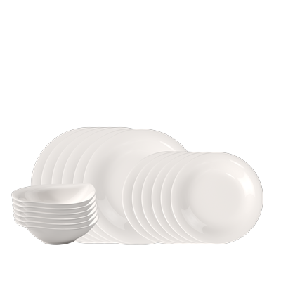 Geschirr-Set "Essential Dinner-Set", weiß, 18, Porzellan, LIKE. BY VILLEROY & BOCH, Geschirr-Sets, Geschirr-Set, Premium Porzellan