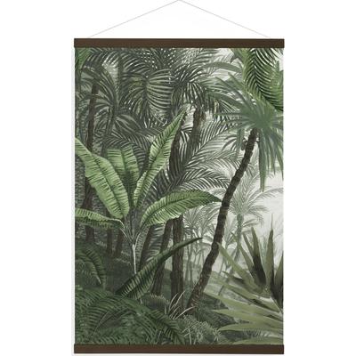 Leinwandbild ART FOR THE HOME "Jungle Landschaft Grun", bunt (farbe bild(er): mehrfarbig), B:70cm H:100cm T:2,3cm Ø:2,3cm, Leinwand, Bilder, Leinwandbild, Luxus Kakemono Leinen Wandposter 100x70cm