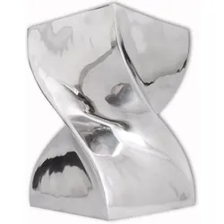 vidaXL Hocker/Beistelltisch Verdrehte Form Silbern Aluminium