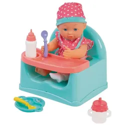 Winfun 30 cm Babypuppe mit Esszimmerstuhl und Zubehör