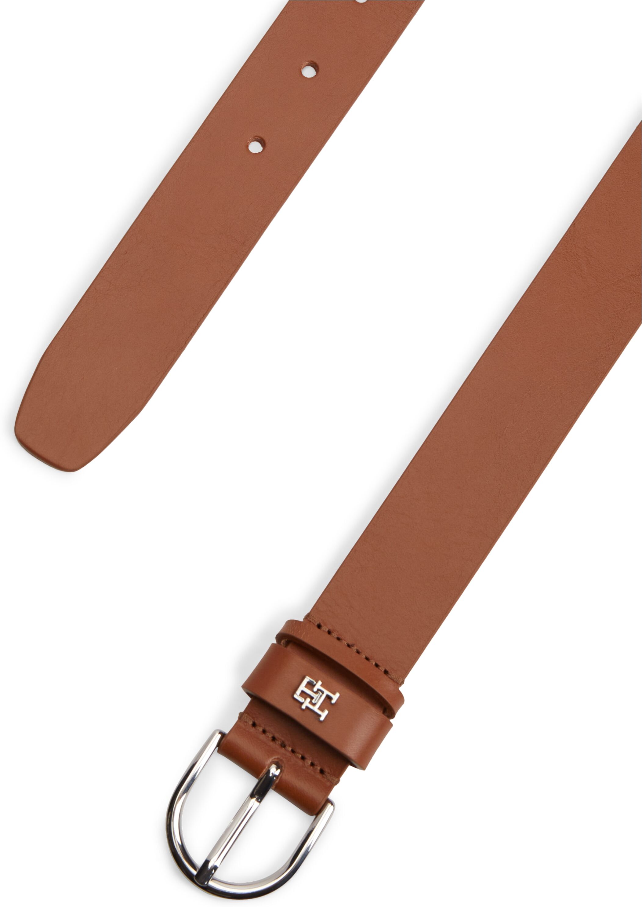 Ledergürtel TOMMY HILFIGER "ESSENTIAL EFFORTLESS", Damen, Gr. 90, braun (cognac), Obermaterial: 100% Rindsleder, Gürtel Ledergürtel cognac 90