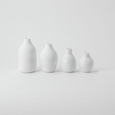Mini Flaschenvasen 4er Set, weiß