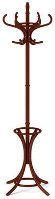 Costway Wood Standing Hat Coat Rack with Umbrella Stand-Brown