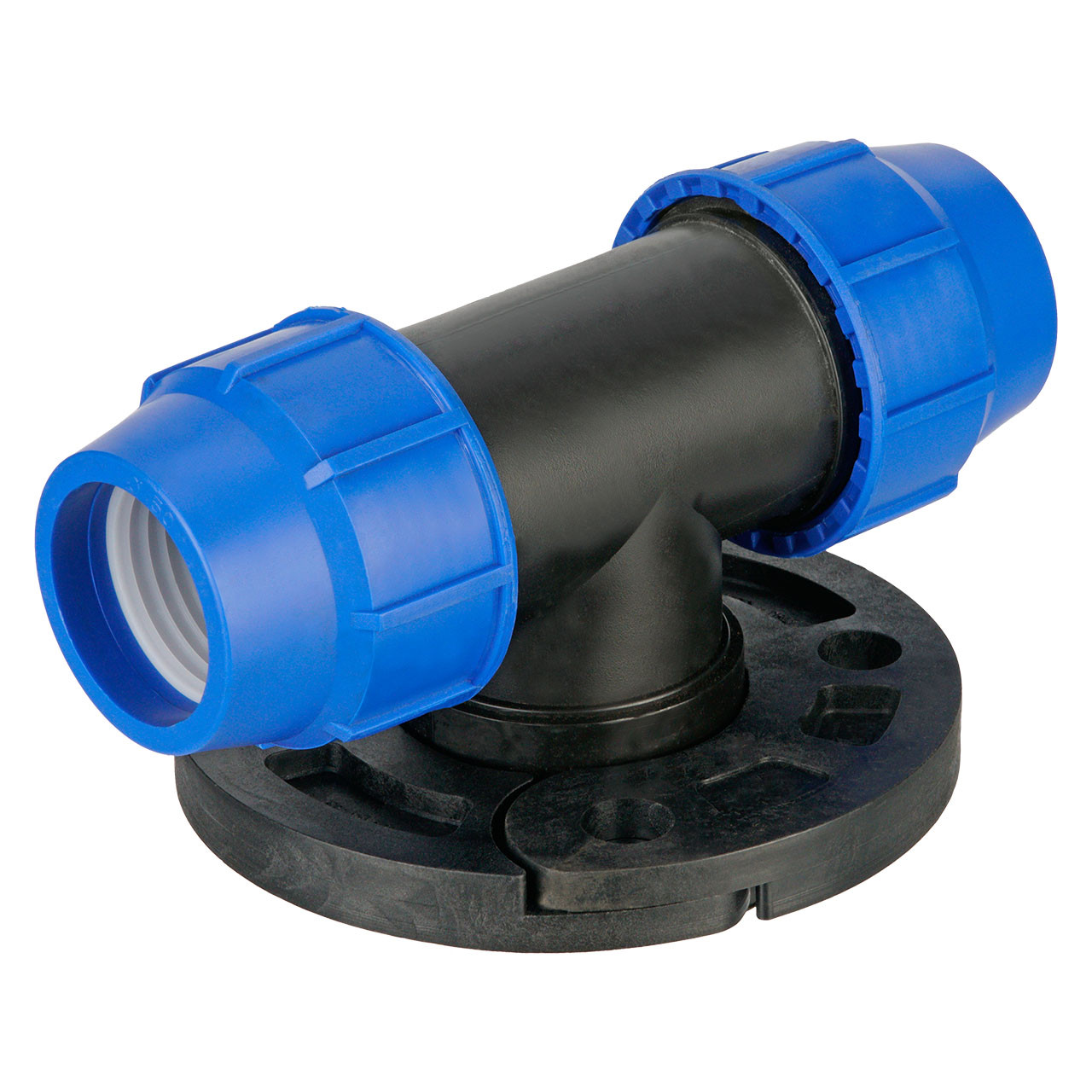 REKUBIK PE T-Stück Klemmverbindung mit Flansch 63mm x 2" 14880-