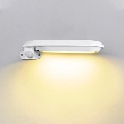 United Solar Wall Lamp Outdoor Garden Motion Sensor Street Light, Black Warm Glow white Shell Warm Light
