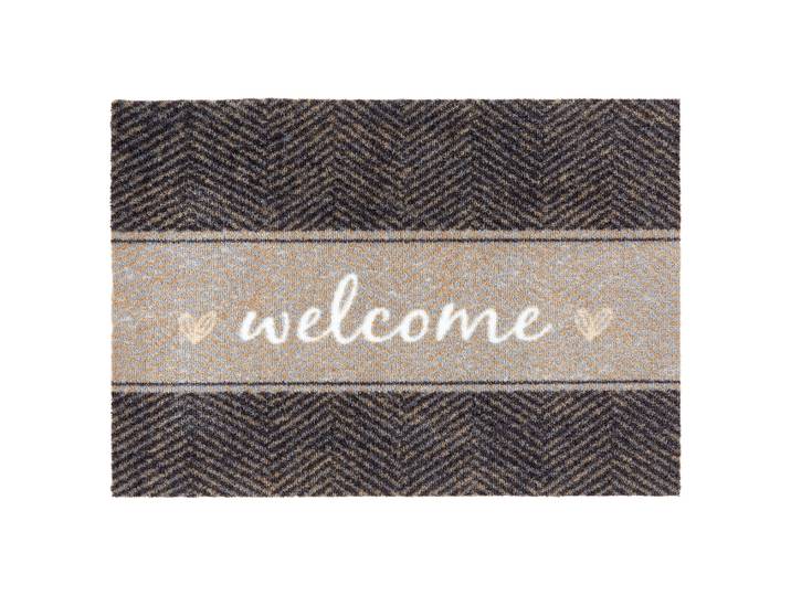 Fußmatte Miabella Fischgrät Welcome 50 x 0 x 70cm Braun/Grau