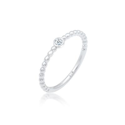 Verlobungsring ELLI DIAMONDS "Ring Verlobungsring Geo Kugeln Diamant (0.03ct) 925 Sterling Silber" Gr. 56, silber, Fingerringe, Damen, 56, Silber 925 (Sterlingsilber), Verlobungsring