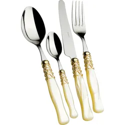Selene Besteckset Perlmutt-Gold in Geschenkbox, 24-teilig